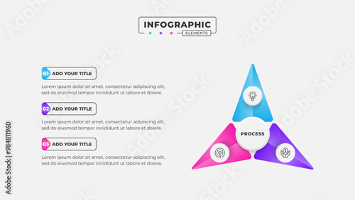 Vector 3 steps business process infographic design template