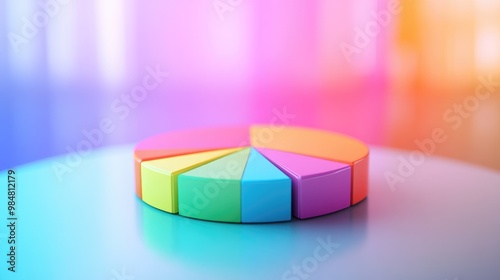 A 3D pie chart displaying financial data, with vibrant, segmented colors and labels, set against a clean, professional background.