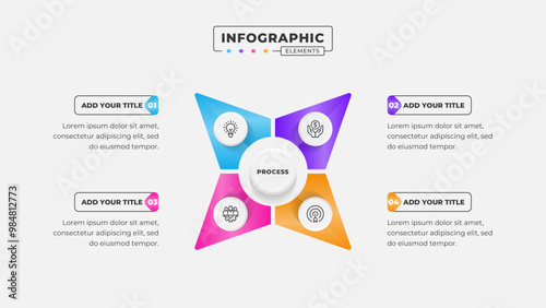 Vector 4 steps business process infographic design template