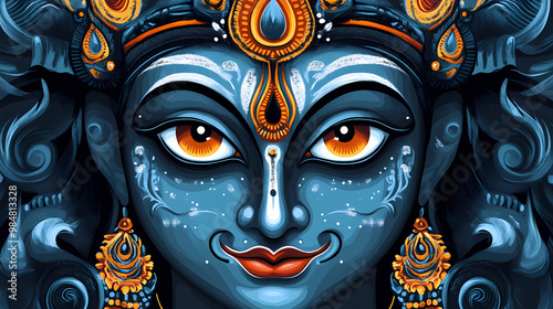 Head shot of hindu kali goddess statue. Hindu Deities. Illustration photo