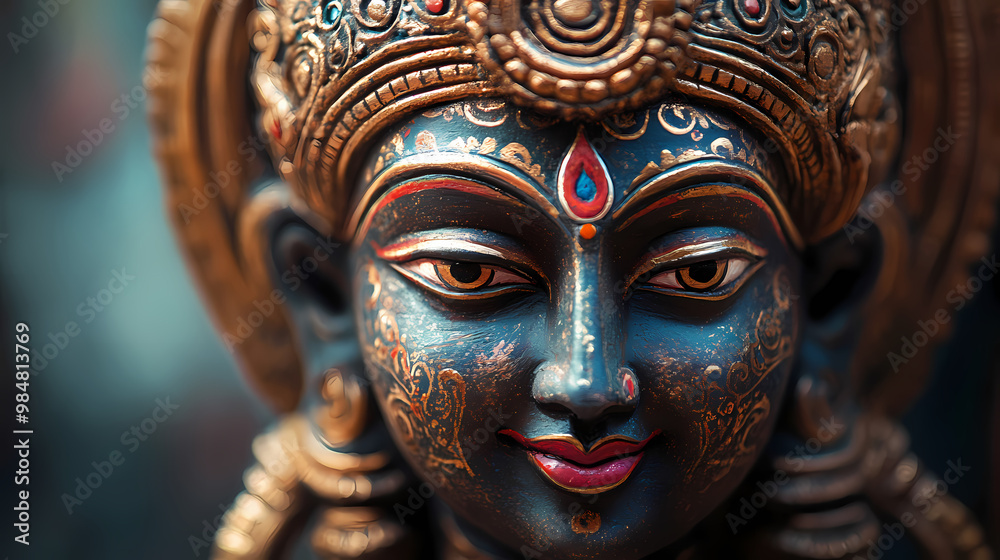 Head shot of hindu kali goddess statue. Hindu Deities. Illustration Head shot of hindu kali goddess statue. Hindu Deities. Illustration