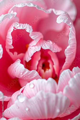 Pink Flower Petals with Water Droplets