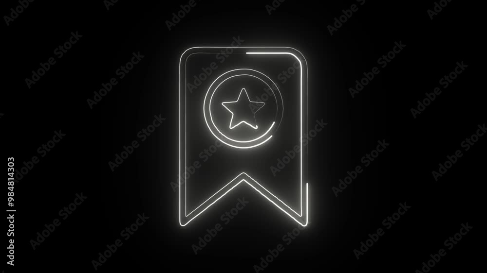 Bookmark Saved Icon in Neon - Digital Navigation and Web Management on Black Background Bookmark Saved Icon in Neon - Digital Navigation and Web Management on Black Background