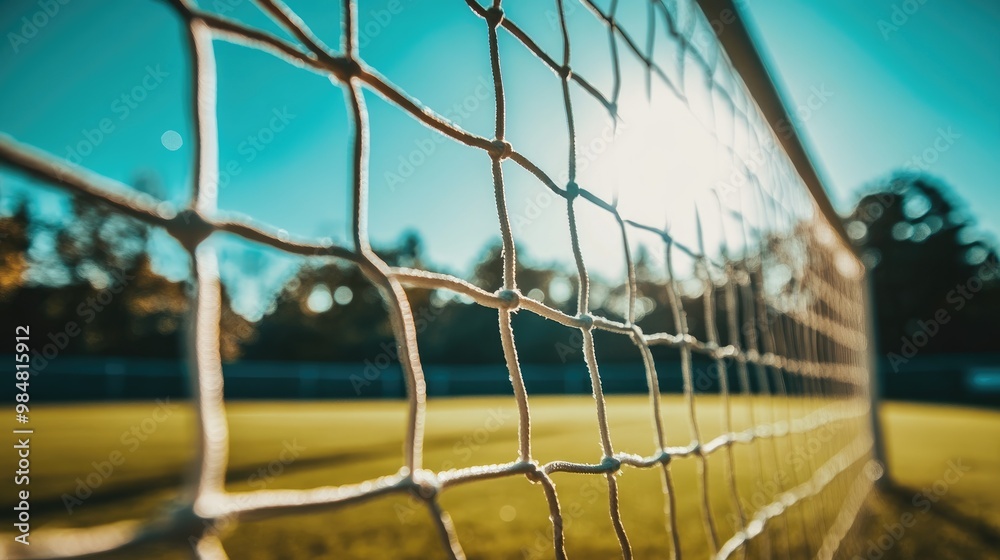 Close-up of soccer goalposts on a sunny day, emphasizing the precision and skill required in the sport. Close-up of soccer goalposts on a sunny day, emphasizing the precision and skill required in the sport.