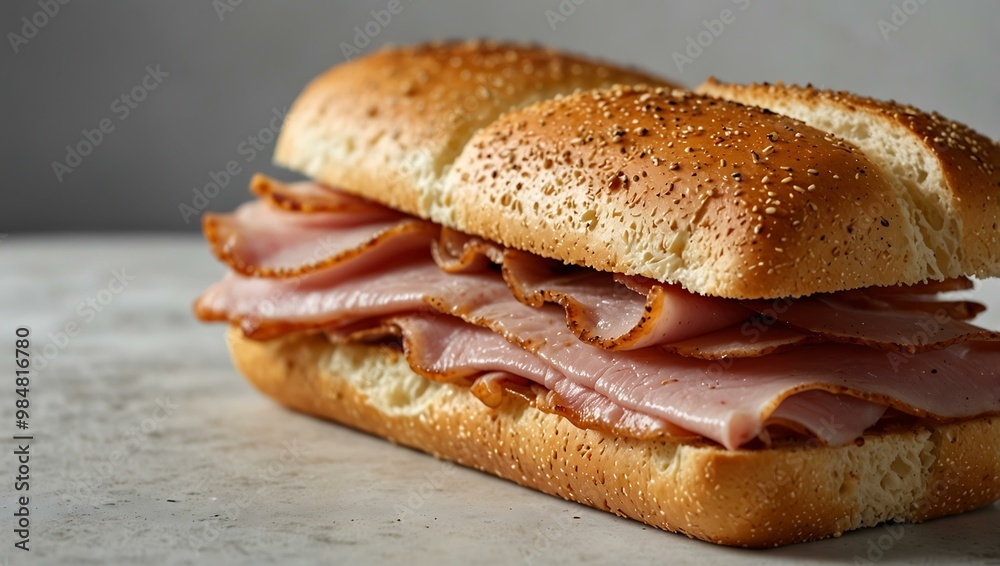 Delicious ham sandwich on a white background. Delicious ham sandwich on a white background.