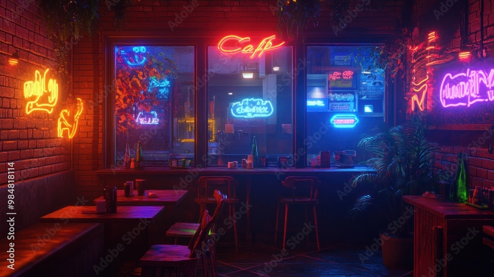 Neon Cafe Interior Neon Cafe Interior
