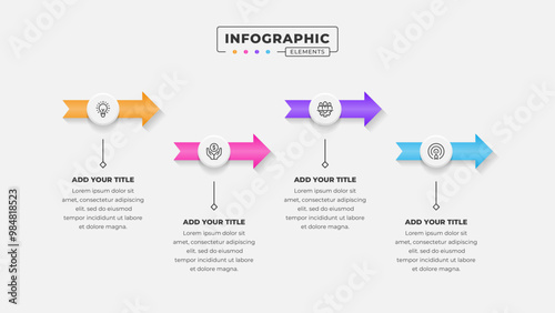 Vector 4 steps business process infographic design template
