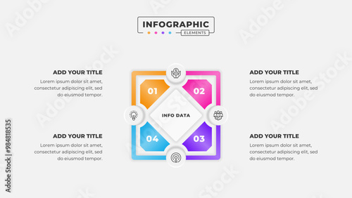 Vector 4 steps business process infographic design template