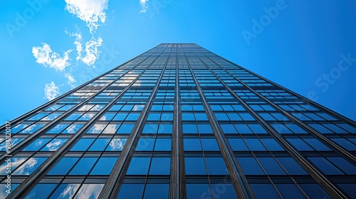 Tall skyscraper stretching into sky