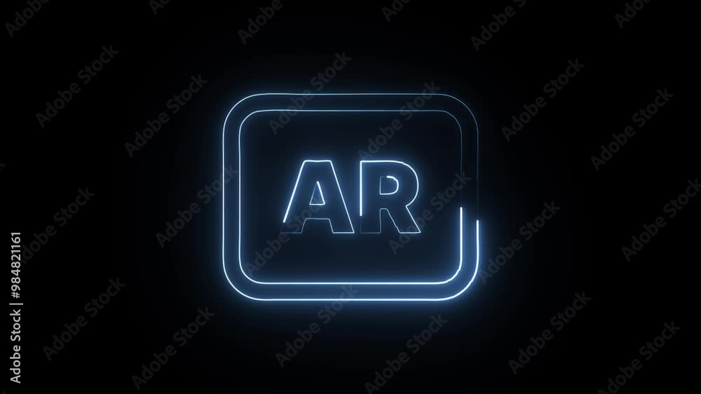 AR Label Icon in Vibrant Neon - High-Definition Augmented Reality Design on Black Background AR Label Icon in Vibrant Neon - High-Definition Augmented Reality Design on Black Background