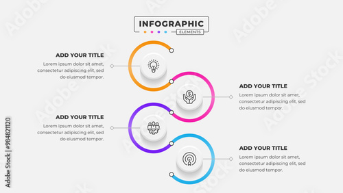 Vector 4 steps business process infographic design template