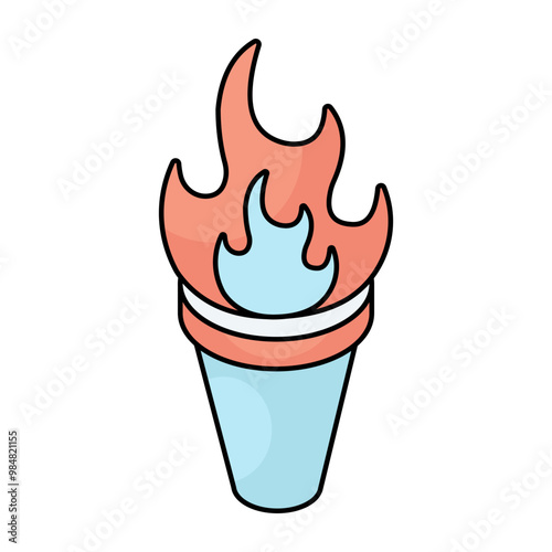 Perfect design icon of vintage torch 