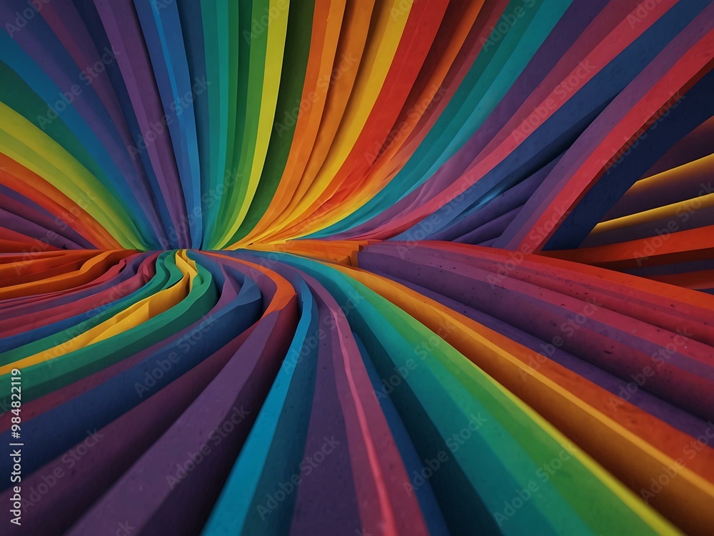 Experimental abstract 3D models creating optical illusions with rainbow colors. Experimental abstract 3D models creating optical illusions with rainbow colors.