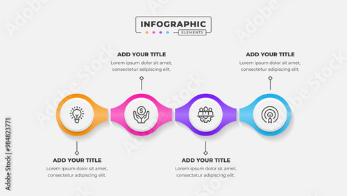 Vector 4 steps business process infographic design template