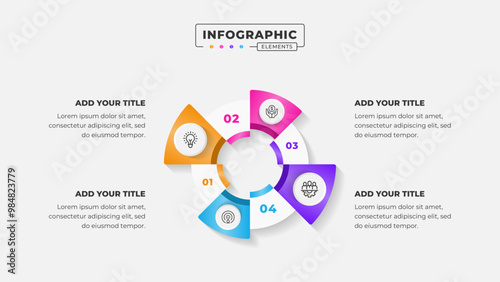 Vector 4 steps business process infographic design template