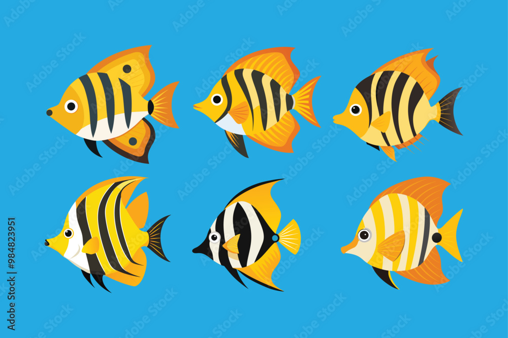 Naklejka premium Butterfly Fish vector art illustration