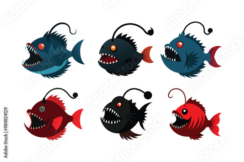 Angler Fish vector art illustration