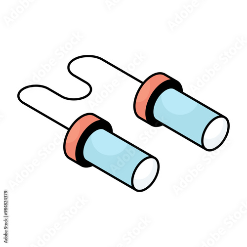 A flat design icon of skipping rope 