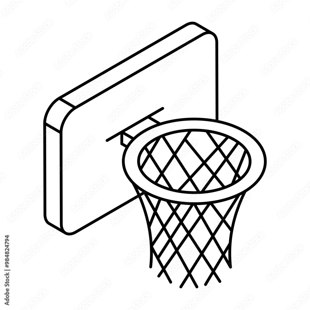 Basketball hoop icon in editable style Basketball hoop icon in editable style