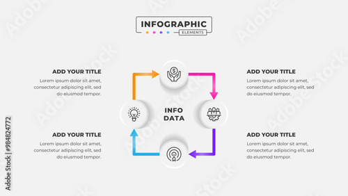 Vector 4 steps business process infographic design template