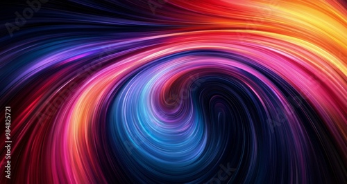 Colorful swirling vortex of vibrant hues creating a mesmerizing abstract pattern