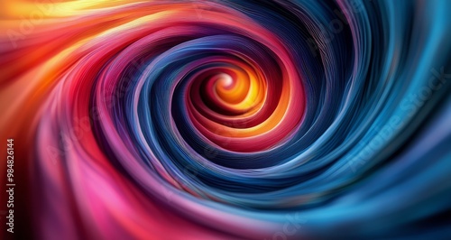 Colorful swirling vortex of vibrant hues creating a mesmerizing abstract pattern