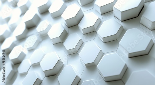 Modern white hexagonal wall design showcased in a contemporary interior space