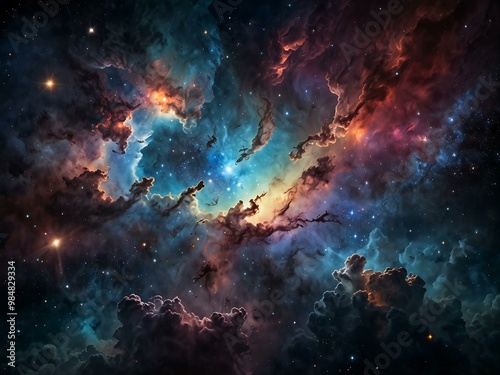 Galaxy clouds in deep space.