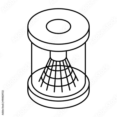 Badminton birdie icon, flat design of shuttlecock