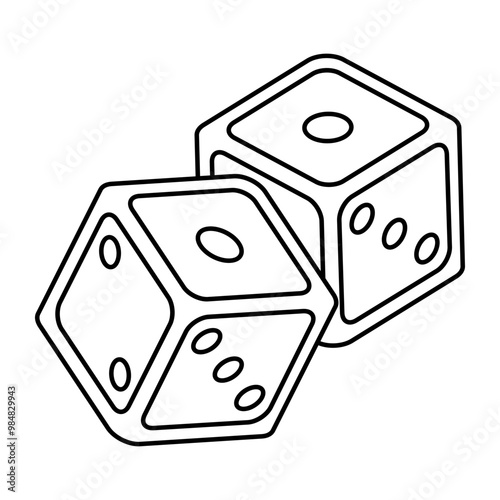 A flat design, icon of ludo dices