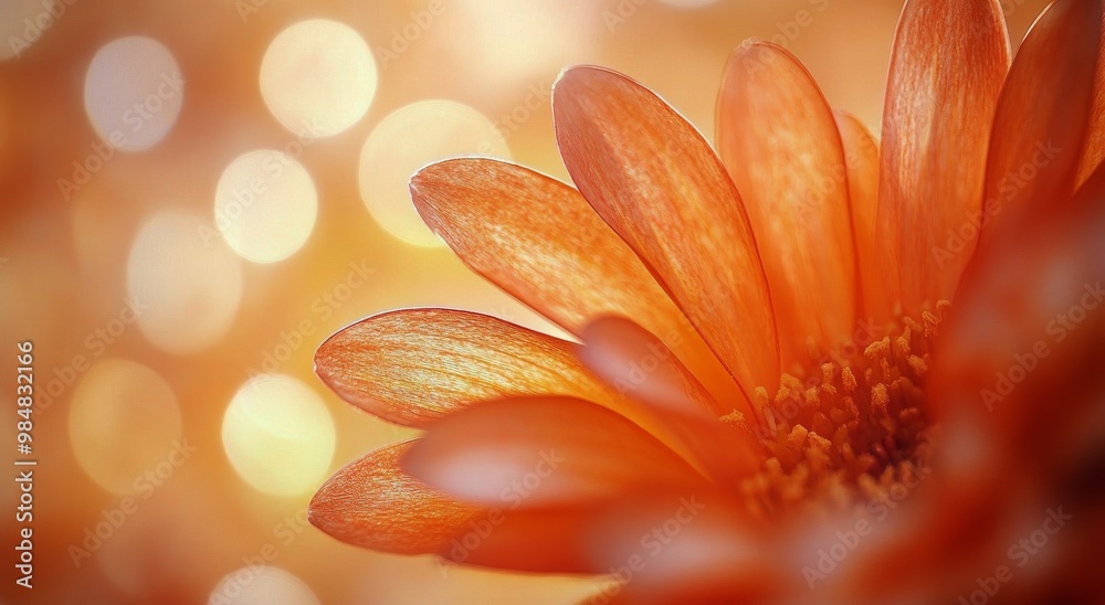 Close-up view of delicate orange petals illuminated by soft sunlight in a serene garden setting Close-up view of delicate orange petals illuminated by soft sunlight in a serene garden setting