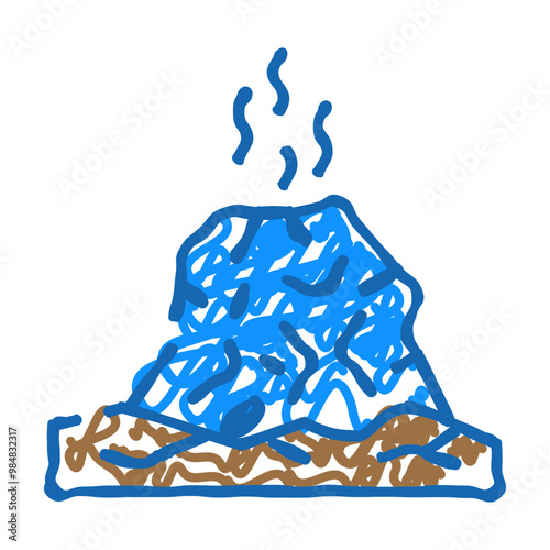 eruption disaster doodle icon sketch vector. eruption disaster sign. isolated symbol illustration