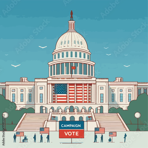 illustration of capitol building city