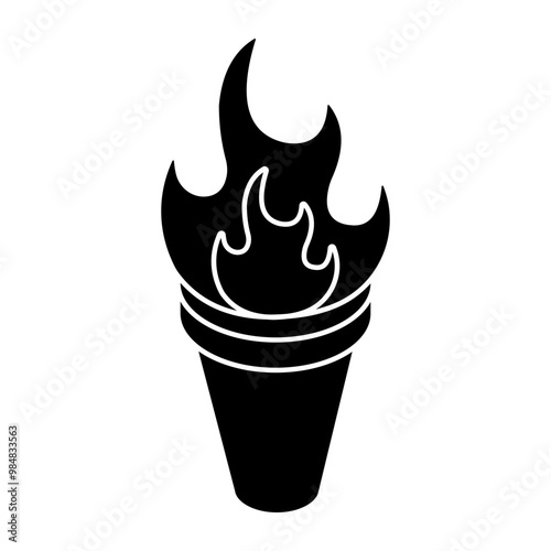 Perfect design icon of vintage torch 