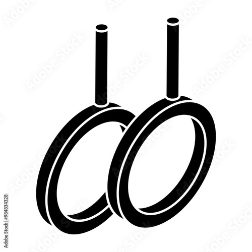 Vector design of gymnastic rings, flat icon