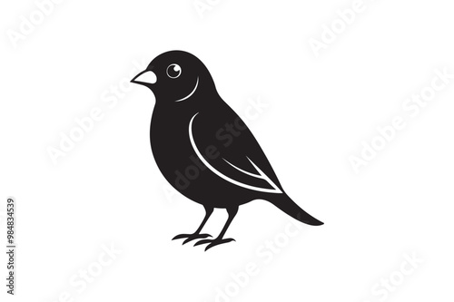 Finch bird silhouette vector illustration