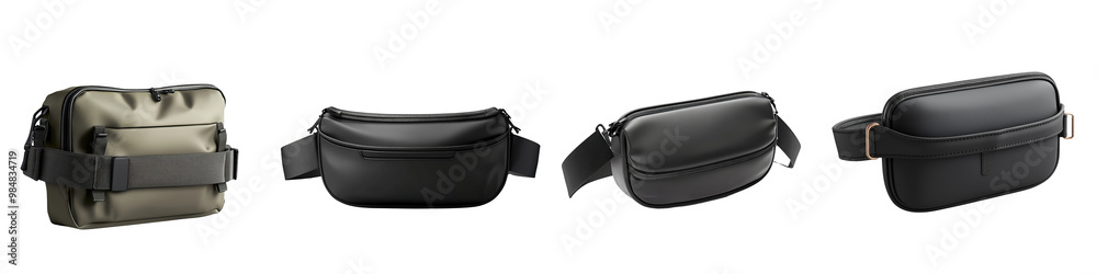 Naklejka premium A lineup of stylish bags in various designs and colors, showcasing versatility and contemporary fashion trends for everyday use.