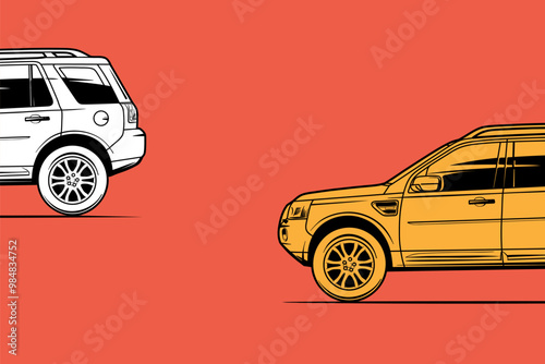 Wallpaper Aesthetic, Trendy automotive Lock Screen, Vector illustrations for apparel prints and other uses. Hand drawn cars.
