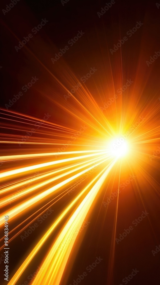 Obraz premium Bright Neon Light Burst with Radiating Golden Streaks, background, vertical wallpaper