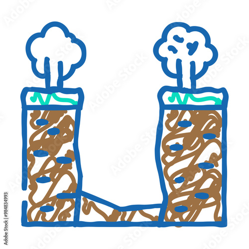karst sinkhole disaster doodle icon sketch vector. karst sinkhole disaster sign. isolated symbol illustration