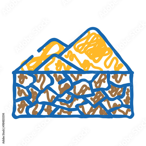 drought disaster doodle icon sketch vector. drought disaster sign. isolated symbol illustration