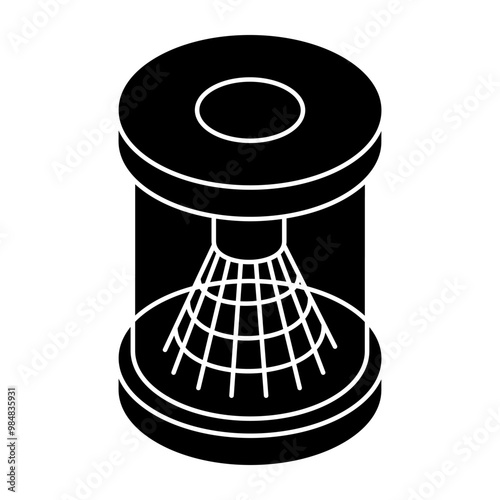 Badminton birdie icon, flat design of shuttlecock