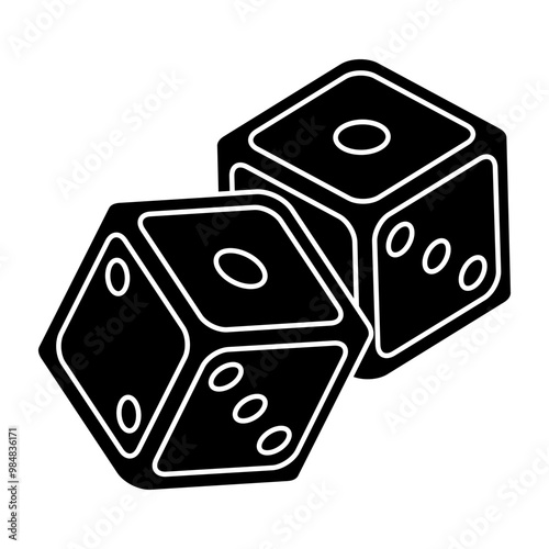 A flat design, icon of ludo dices