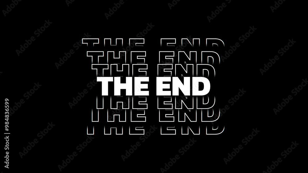 The end text animation. Seamless looping video The end text animation. Seamless looping video