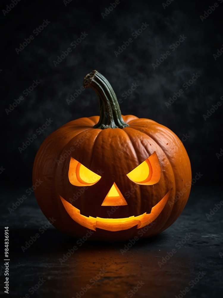 Halloween pumpkin on a dark background. Halloween pumpkin on a dark background.
