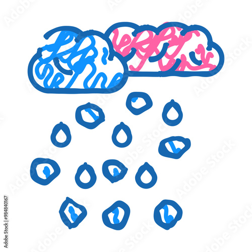 hail disaster doodle icon sketch vector. hail disaster sign. isolated symbol illustration