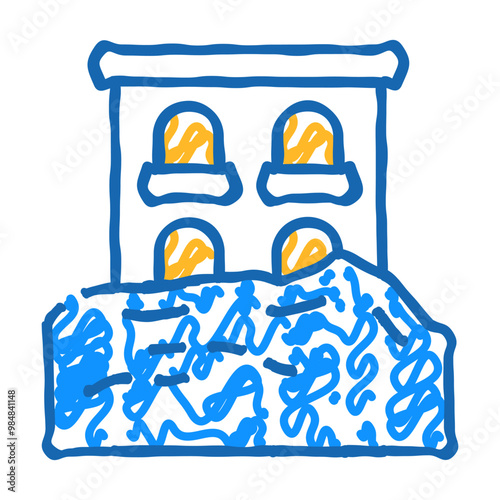 heavy rainfall disaster doodle icon sketch vector. heavy rainfall disaster sign. isolated symbol illustration