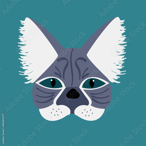 Vector cat mask. Quadrobics fandom subculture. Decoration for carnival or Therianthropy, disguise.