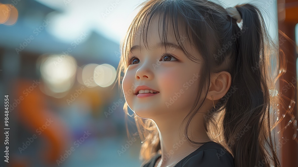 Adorable Little Girl Smiling in the Sunlight Adorable Little Girl Smiling in the Sunlight