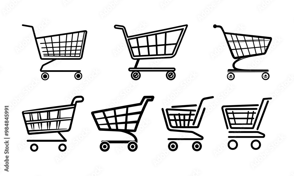 set of shopping cart editable icons set of shopping cart editable icons